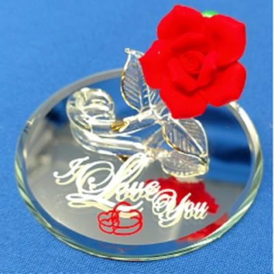 Glass Baron Long Stem Red Rose of Love 