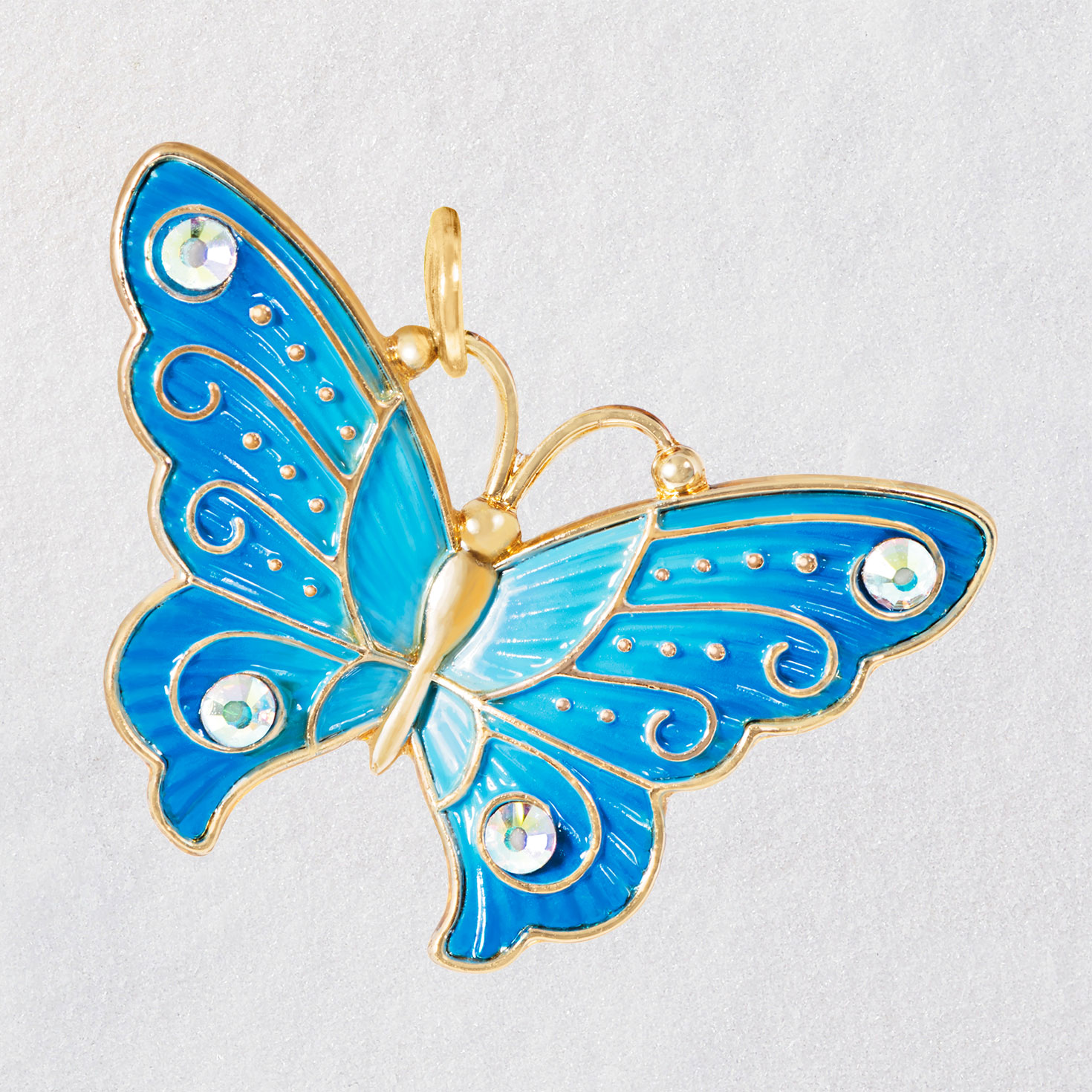 Blue Iridescent Butterfly Clip Ornament - Cracker Barrel