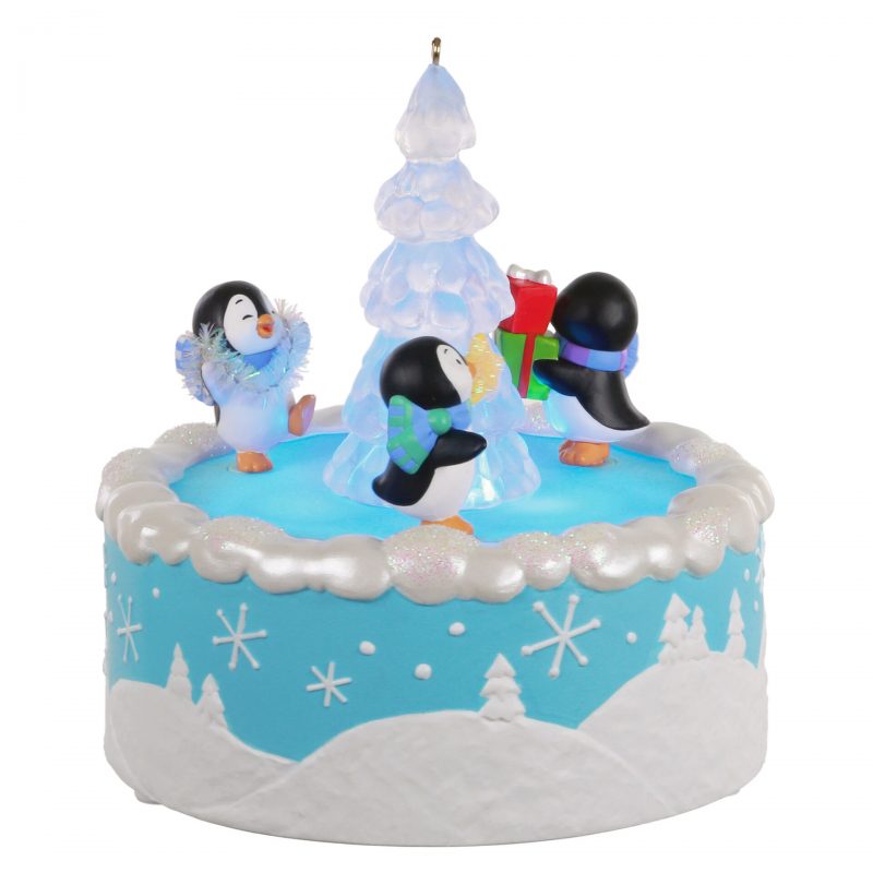 Playful Penguins Musical Ornament With Light and Motion Occasions