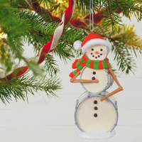 Cool Drummer Boy Snowman Musical 2020 Ornament - Image 2