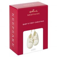 Baby's First Christmas Booties 2021 Porcelain Ornament - Image 4