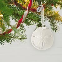 Remembered With Love Memorial Sand Dollar 2021 Porcelain Ornament - Image 3