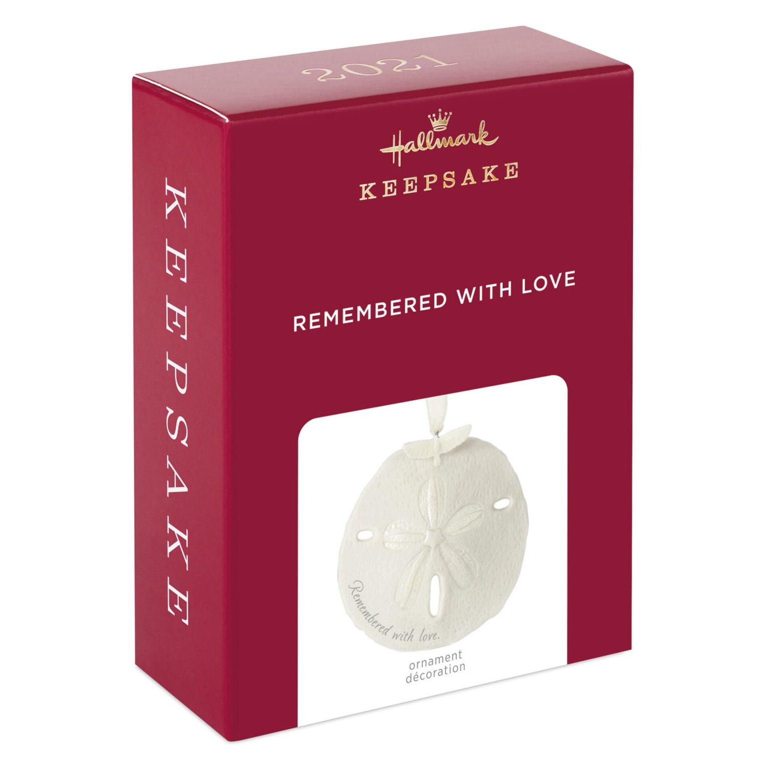Remembered With Love Memorial Sand Dollar 2021 Porcelain Ornament ...