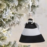 Barbie™ Black & White Forever™ Porcelain and Fabric Ornament 2021 - Image 2