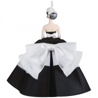 Barbie™ Black & White Forever™ Porcelain and Fabric Ornament 2021 - Image 4