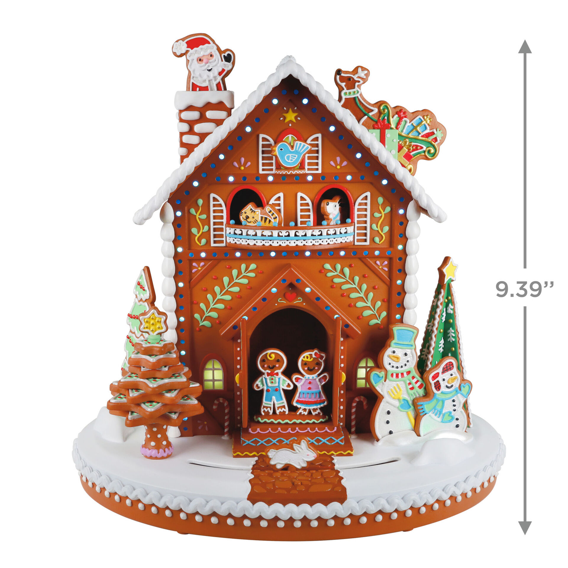 Deck the Gingerbread House Musical Tabletop Decoration With Light and