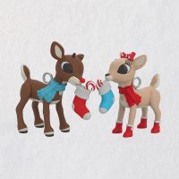 2021 Mini Rudolph the Red-Nosed Reindeer® Rudolph® and Clarice™ Ornaments, Set of 2