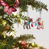 2021 Mini Rudolph the Red-Nosed Reindeer® Rudolph® and Clarice™ Ornaments, Set of 2 - Image 2