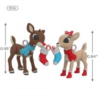 2021 Mini Rudolph the Red-Nosed Reindeer® Rudolph® and Clarice™ Ornaments, Set of 2 - Image 3