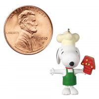 2021 Mini The Peanuts® Gang Baker Snoopy Ornament, 0.98" - Image 5