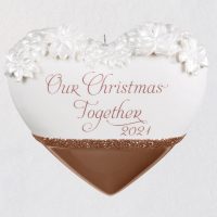 Our Christmas Together Heart 2021 Porcelain Ornament