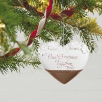 Our Christmas Together Heart 2021 Porcelain Ornament - Image 2