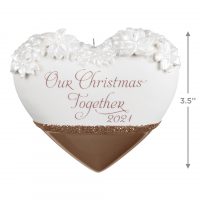 Our Christmas Together Heart 2021 Porcelain Ornament - Image 3