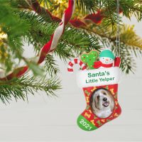 Santa's Little Yelper 2021 Photo Frame Ornament - Image 2