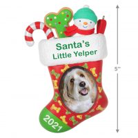 Santa's Little Yelper 2021 Photo Frame Ornament - Image 3