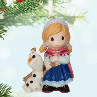 Disney Precious Moments Frozen Anna and Olaf Porcelain Keepsake Ornament 2024