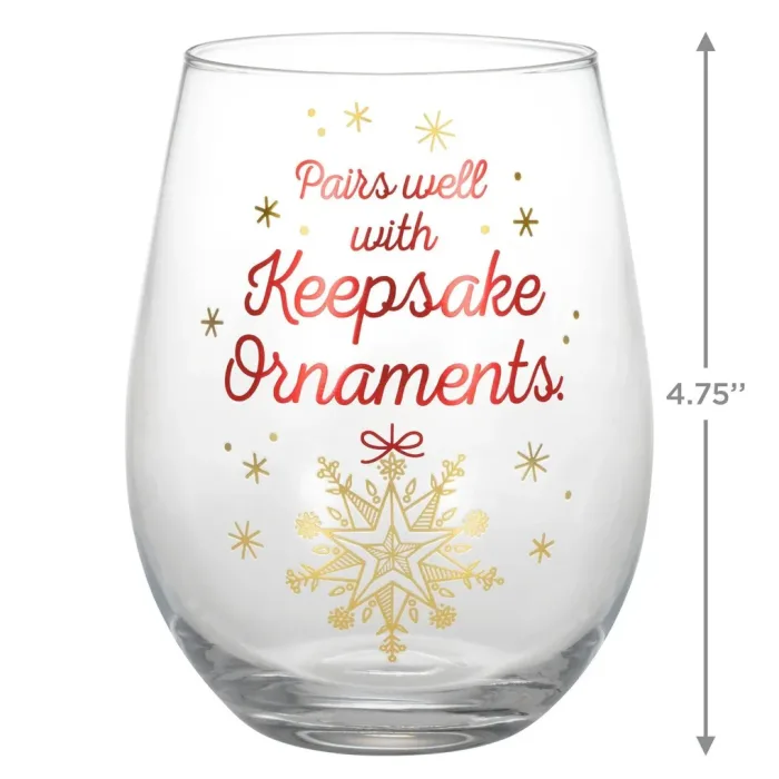 2021 Hallmark Keepsake Wine Glass - "Pairs Well With Keepsake Ornaments" - Image 2