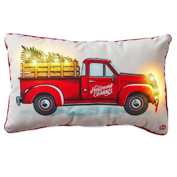 Hallmark Channel Red Truck Pillow With Lights