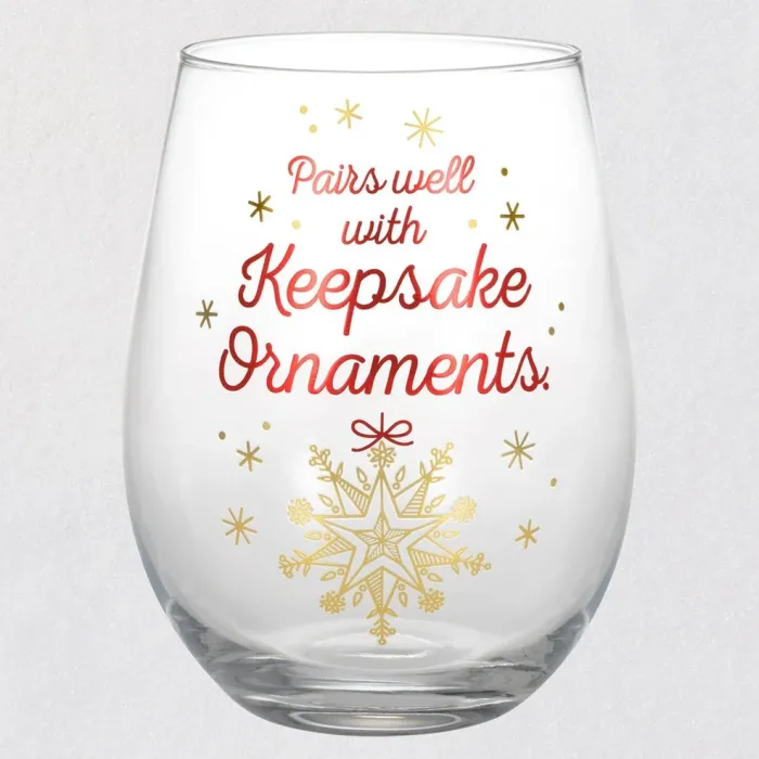 2021 Hallmark Keepsake Wine Glass - "Pairs Well With Keepsake Ornaments"