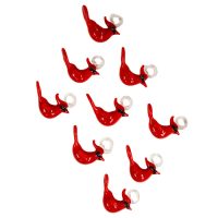 Glass Evergreen Tree with Cardinal Ornaments - Image 4
