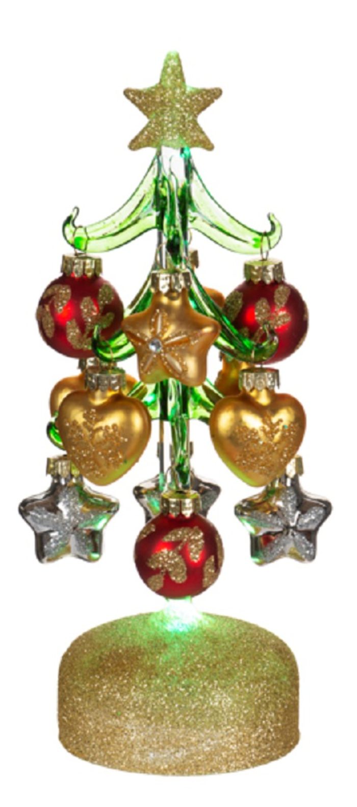 Ganz Light-Up Christmas Tree - Golden Stars & Heart Ornaments